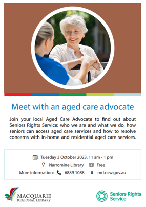 Meet with an Aged Care Advocate - Seniors Rights Service